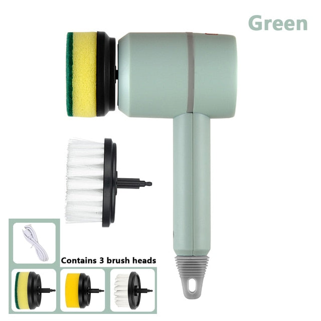 Electric Cleaning Brush — 3 Heads, One Spotless Home