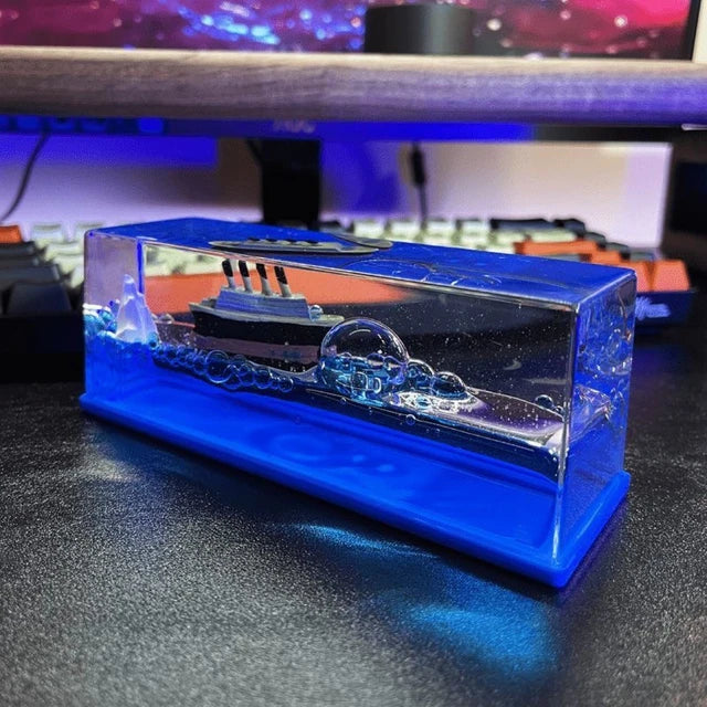 Ocean Drift Bottle — Floating Cruise Ship Desk Ornament