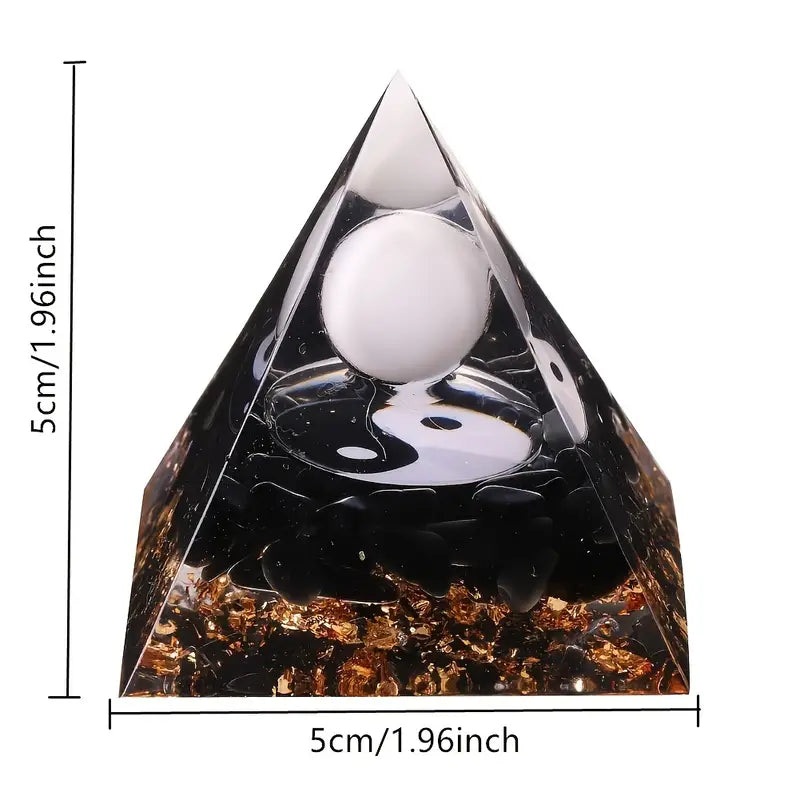 Pyramid Energy Healing Figurine with Crystals and Stones