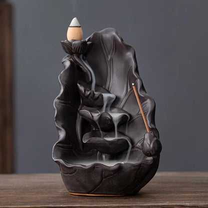Lotus Flower Ceramic Incense Burner Home Decoration