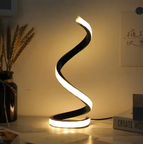 LED Spiral Table Lamp — Dimmable Mood Lighting for Your Space