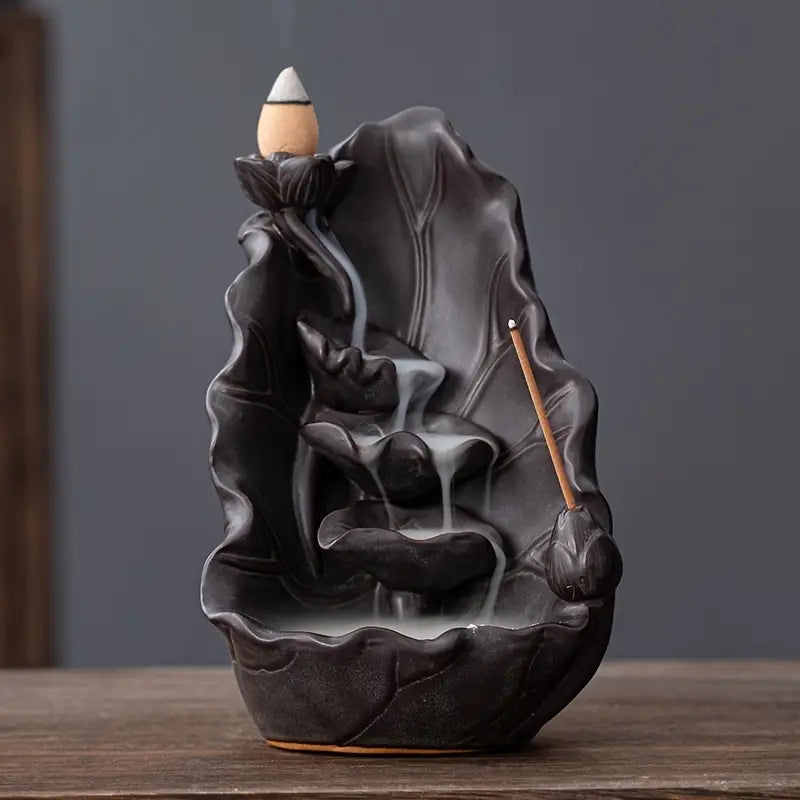 Lotus Flower Ceramic Incense Burner Home Decoration