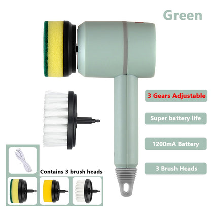 Electric Cleaning Brush — 3 Heads, One Spotless Home