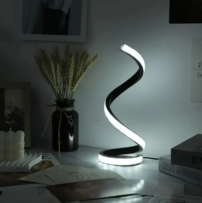 LED Spiral Table Lamp — Dimmable Mood Lighting for Your Space