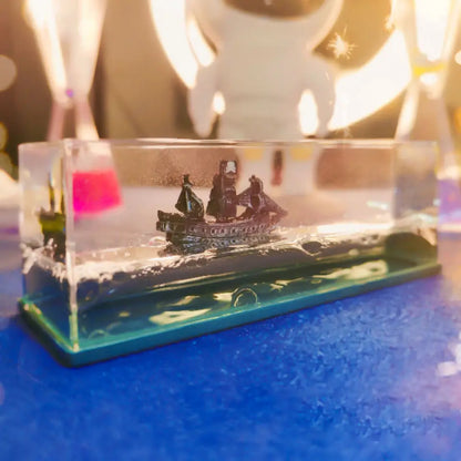 Ocean Drift Bottle — Floating Cruise Ship Desk Ornament