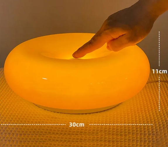 Antique Donut Glass Bedside Lamp — Warm Glow for Your Bedroom