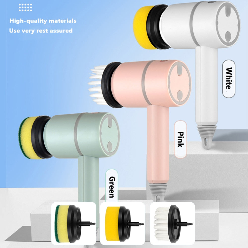 Electric Cleaning Brush — 3 Heads, One Spotless Home