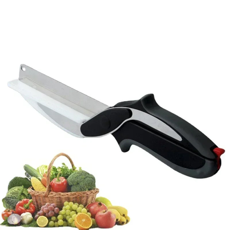 Kitchen Scissors with Cutting Board — Chop, Slice & Serve in One