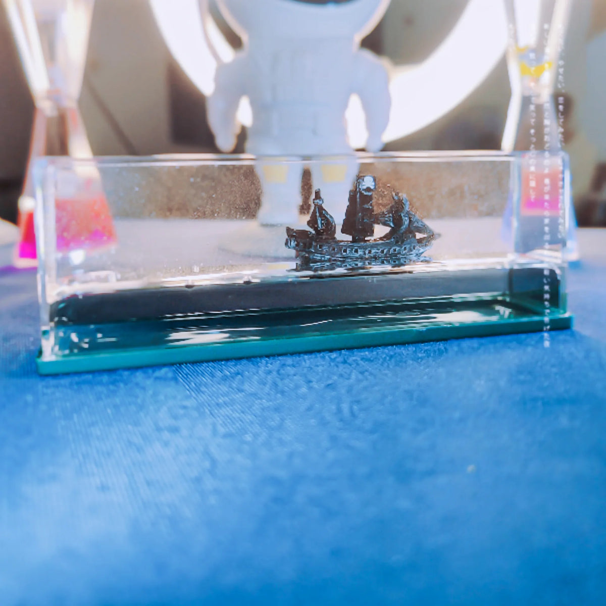 Ocean Drift Bottle — Floating Cruise Ship Desk Ornament