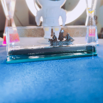 Ocean Drift Bottle — Floating Cruise Ship Desk Ornament