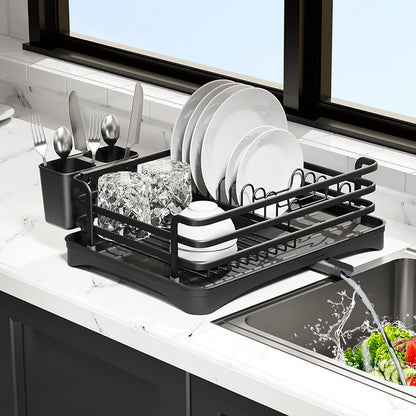 Multi-Functional Kitchen Dish Rack with Drainage System
